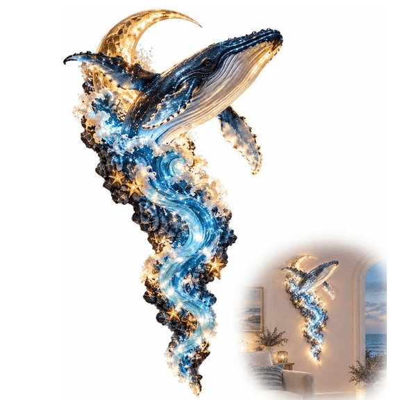 Enchanted Ocean Legends Lighted Wall Décor Collection, Mythical Sea Wall Hanging, Warm Glowing Marine Art for Porch Decor