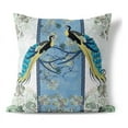 thumbnail image 1 of Enchanted Peacock Indoor/Outdoor Pillow with Removable Cover in White 20x20, 1 of 8