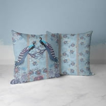 Enchanted Peacock Throw Pillow in Blue 18x18