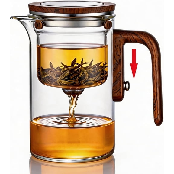Enchanted Pot, Magic Pot for Loose Leaf Steeper, Heat Resistant Borosilicate Glass Teapot with Infuser, Ideal for Lovers - 20 oz (600 ml)
