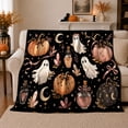 thumbnail image 1 of Enchanted Pumpkin Magic Autumn Scene, Warm Flannel Blanket for Living Room and Family Room, Art Lovers Autumn Celebration Gift, Festive Home Decor, 1 of 9