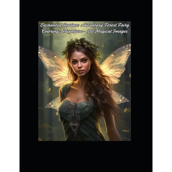Enchanted Realms: A Fantasy Forest Fairy Coloring Adventure - 100 Magical Images, (Paperback)