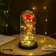 thumbnail image 1 of Enchanted Red Rose Gift for Valentine's Day, 8.5x4.3 Inch Forever Flower in Glass Dome with LED Lights, Romantic Anniversary Birthday Gifts for Her Wife, Light Up Rose Table Decor for Women, 1 of 3