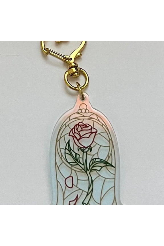 Enchanted Rose Acrylic Keychain **EXCLUSIVE DESIGN** (1 keychain)