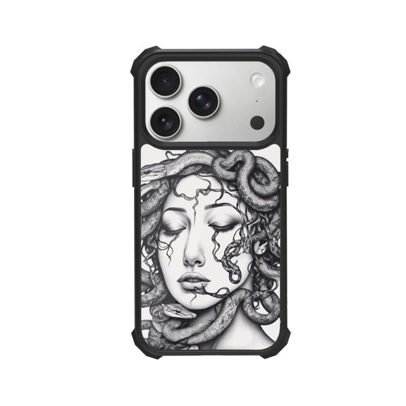 Enchanted Serpent Crown Shockproof Case For iPhone 12 13 14 15 16 Pro Max Series – TPU Bumper + Hard PC Back, Air-Cushion Corners