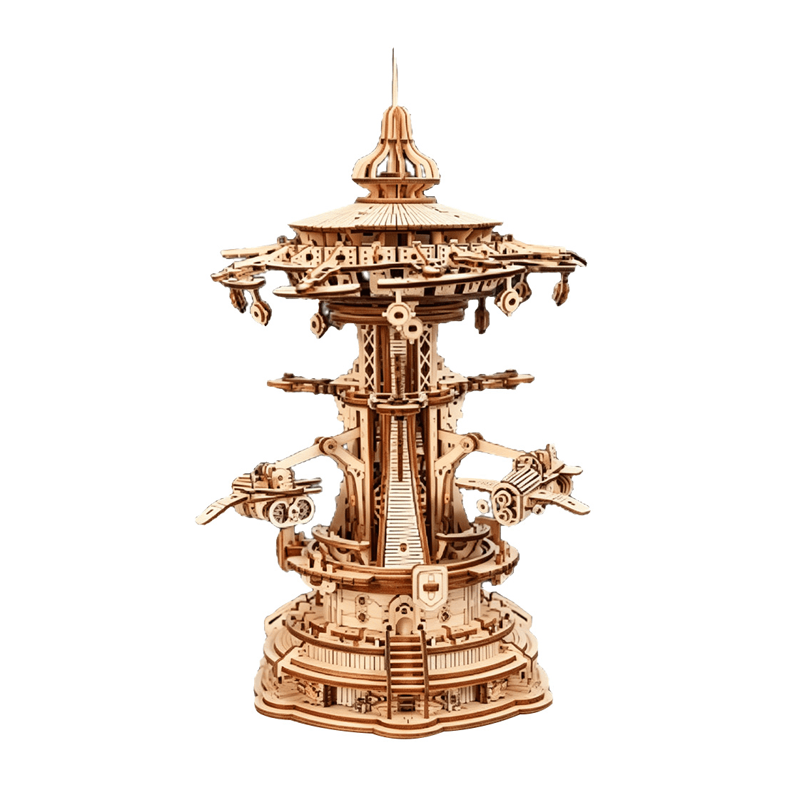 Enchanted Sky City Wooden Melody Box Kit, 3D Rotating Mechanical