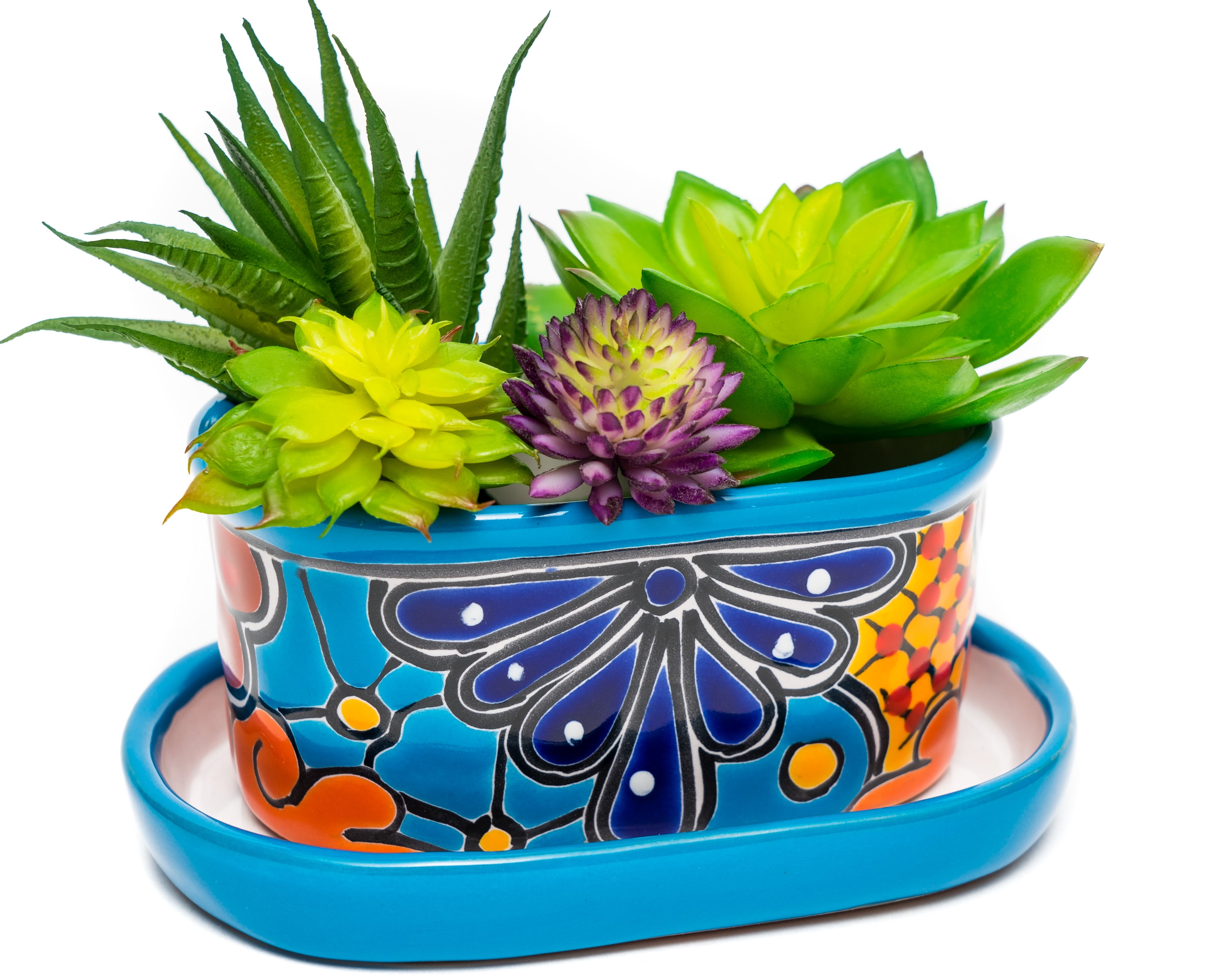 Enchanted Talavera Mexican Talavera Ceramic Succulent Pot Mini Flower