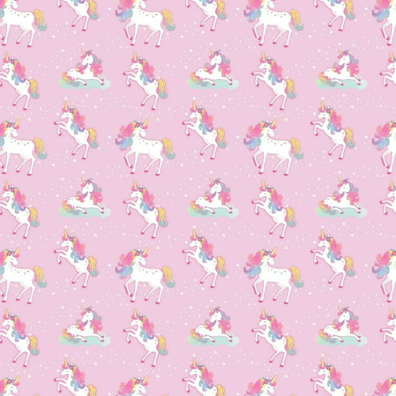 Amscan Enchanted Unicorn Printed Gift Wrap - 5' x 30" - Vibrant & Eco-Friendly Wrapping Paper - Unforgettable Magical Design for Birthdays, Baby Showers & More