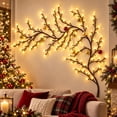 thumbnail image 1 of Enchanted Willow Vine Christmas Lights, Willow Vine Lights for Wall with Christmas Ball Ornaments, Warm White LED Branch Decoration for Christmas Living Room Bedroom Entryway (5.2FT), 1 of 7