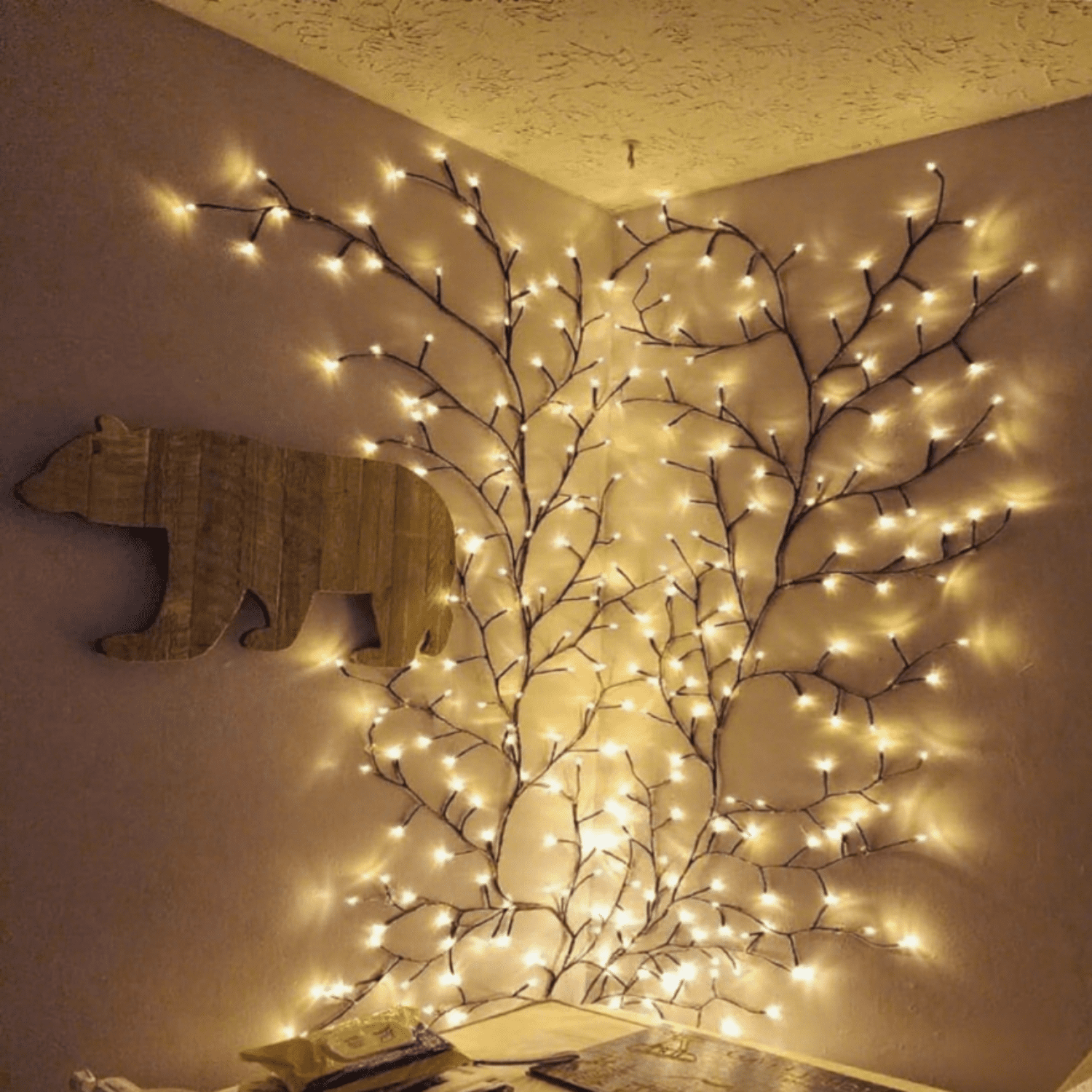 Enchanted Willow Vine Lights, Christmas Swags Decorations Indoor Room Decor, 18 Branches 144 LEDs USB Lighted Willow Vine Lights for Walls Bedroom Home Decor(1 pc)