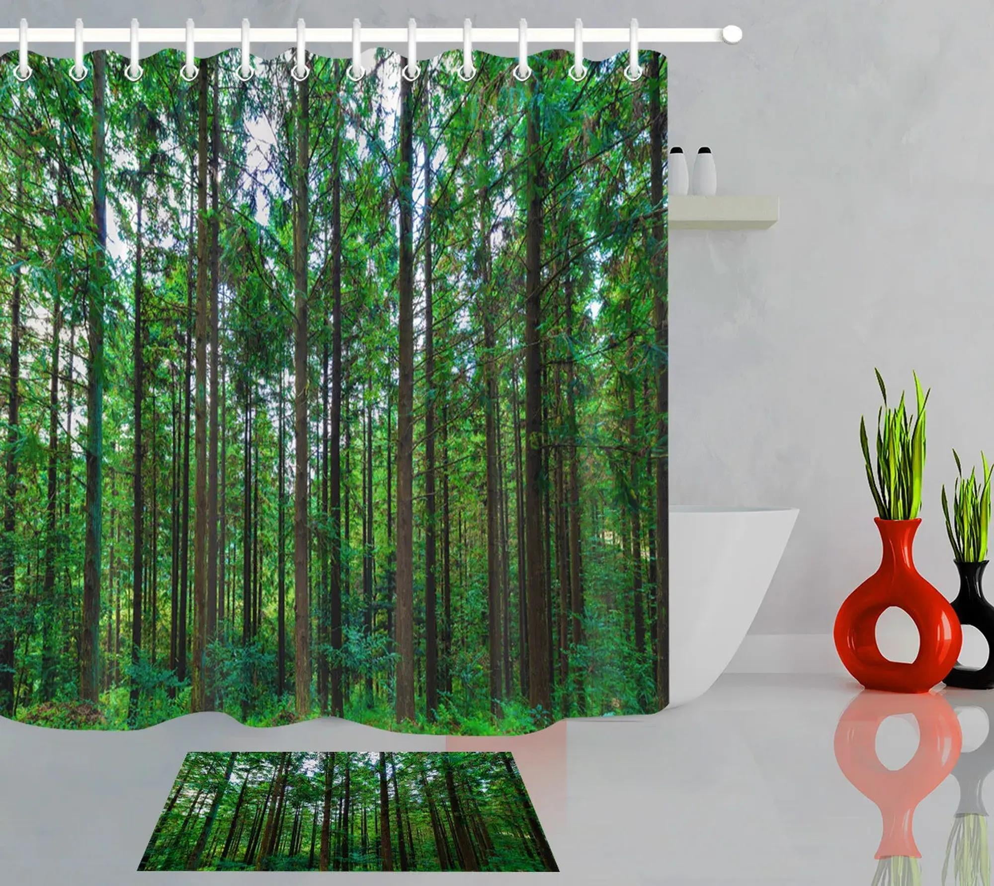 Enchanted Woodland Bathroom Decor Shower Curtain NatureInspired