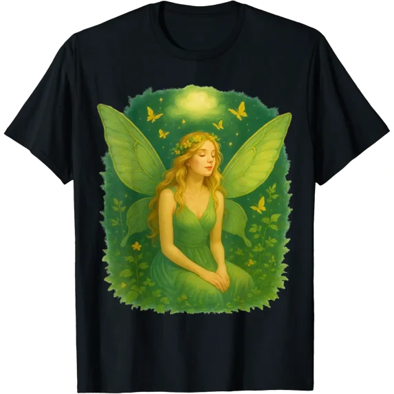 Enchanted Woodland Fairy With Mystical Butterflies T Shirt Size S-5XL