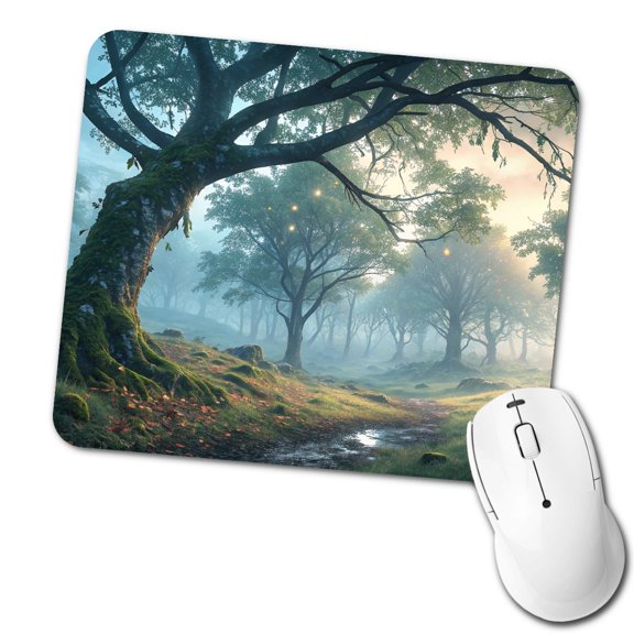 Enchanted Woodland Forest Landscape Mouse Pad Low Profile Gaming Mat