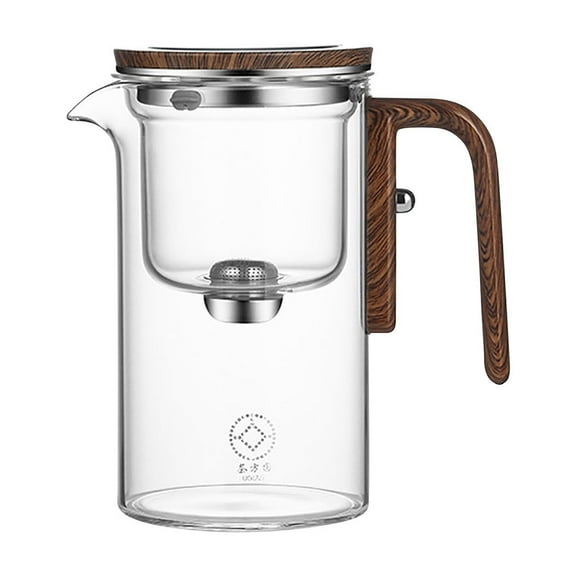 Enchanti Tea Pot, Witchcraft Tranquil Push Control Magic Teapot with Handle, Magnetic Glass Pot with Strainer, for Home, Outdoor, Gifting and Office - 600ml