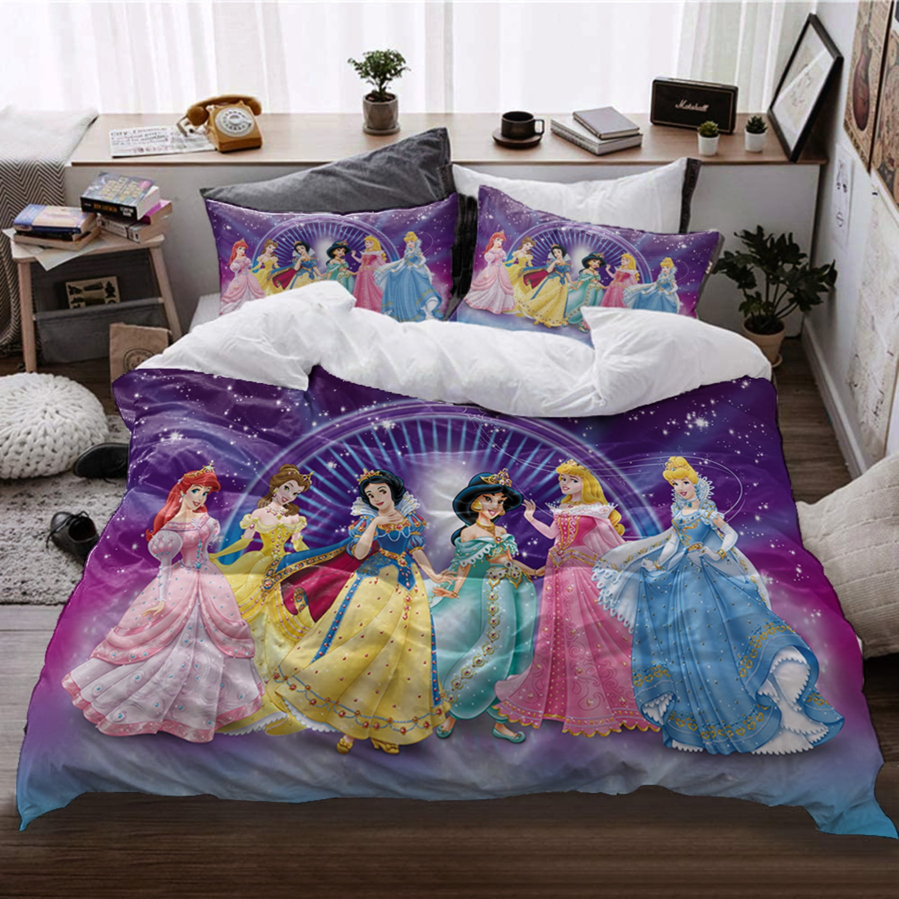 Purple Fairy Pattern Print Duvet Cover Bedding Set