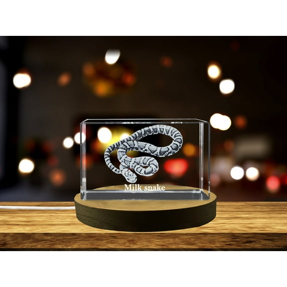 Enchanting 3D Engraved Crystal | Milk Snake