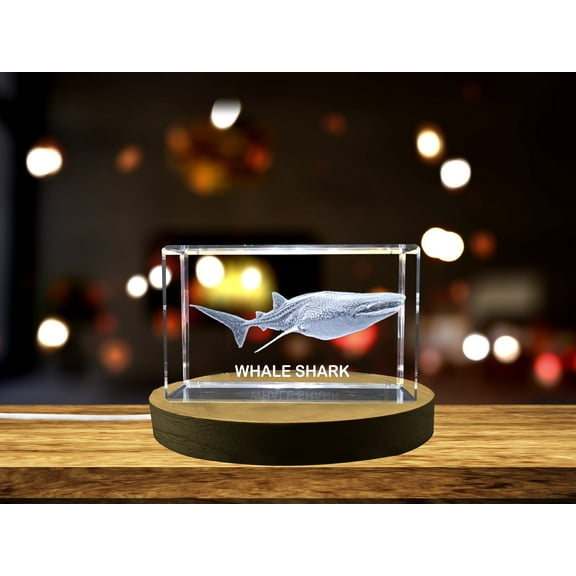 Enchanting 3D Engraved Crystal | Whale Shark