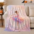 thumbnail image 1 of Enchanting Ballerina Butterfly Whimsical, Festive Pet Portrait Pattern, Warm Flannel Blanket for Living Room and Bedroom, Cat Lovers Just Because Gift, Pet Lover Home Decor, 1 of 6