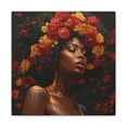 thumbnail image 1 of "Enchanting Blossom: Radiant Beauty in Dark Gold and Red" - Canvas Gallery Wrap, 1 of 2