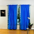 thumbnail image 1 of Enchanting Blue Rod Pocket Sheer Sari Curtain / Drape / Panel -60W x 120L-Pair, 1 of 4