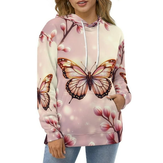 Enchanting Butterfly Hoodies Oversized Hoodie Couple Long Sleeve Cute Graphic Casual Hooded Sweatshirts