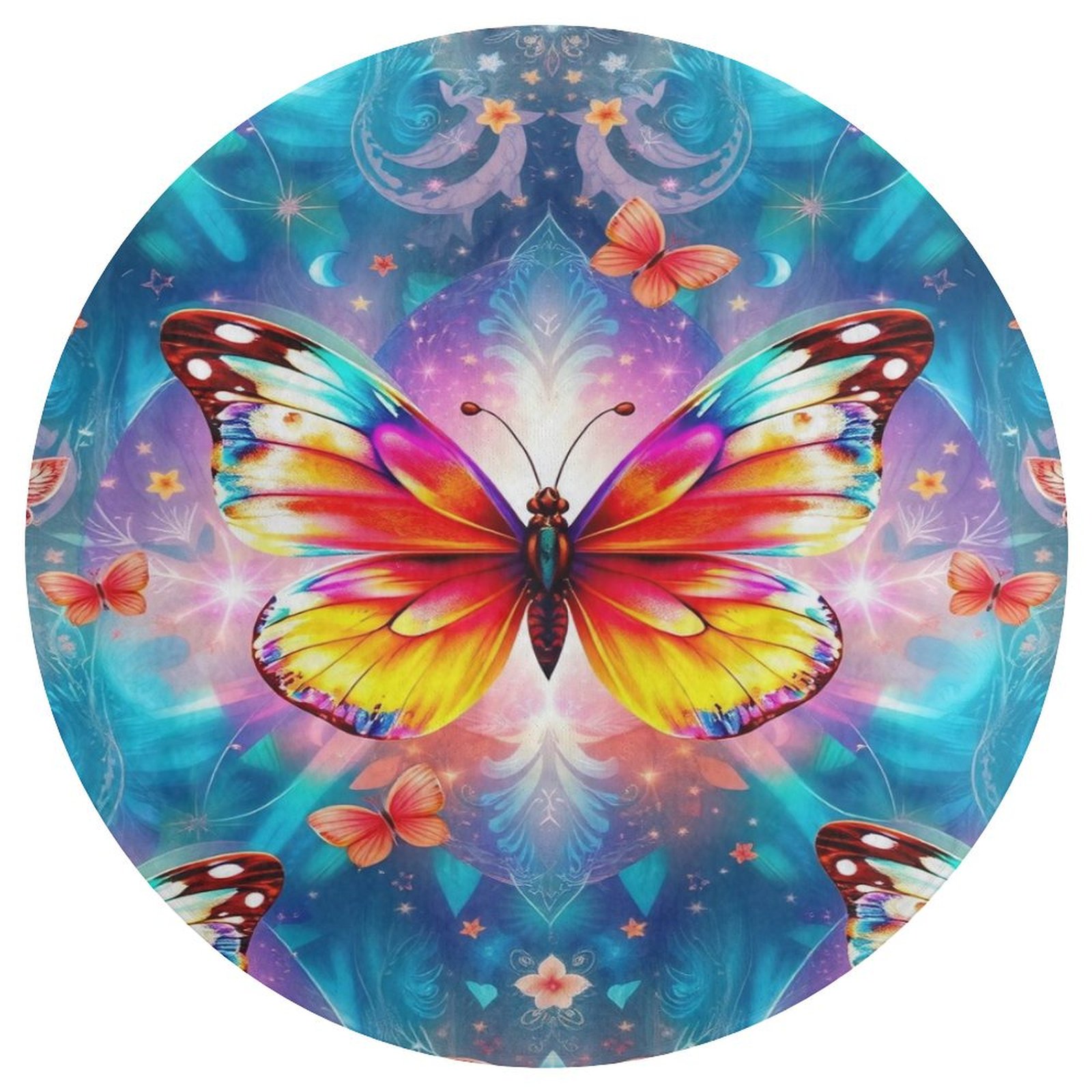 Naturestep Rug Butterfly Enchanting Butterfly Round Area Rug Floor Carpets Washable Indoor Floor ...