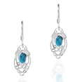 thumbnail image 1 of Enchanting Filigree Oval Blue Turquoise InlaySterling Silver Dangle Earrings, 1 of 3