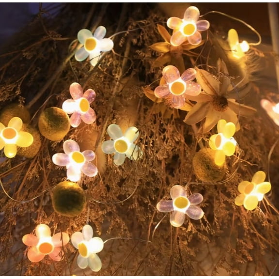Enchanting Flower String Lights - LED Decorative Fairy Lights for Bedroom, Party, Wedding, and Home Decor