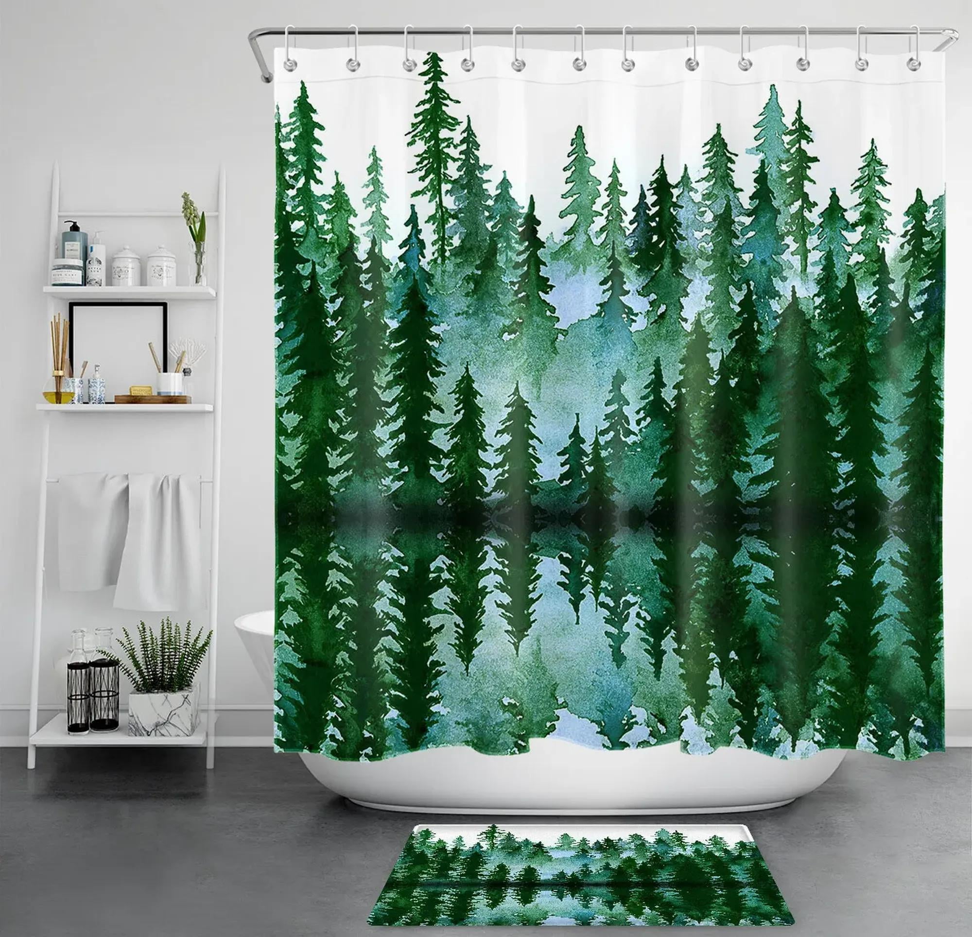 Enchanting Forest Landscape Shower Curtain Waterproof Fabric with