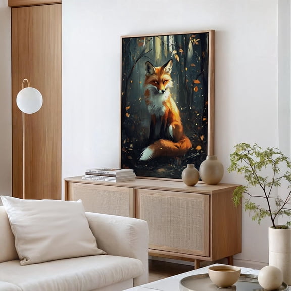 Enchanting Fox Wall Art - Majestic Autumn Forest Scene, Vibrant Wildlife Artwork For Rustic And Nature-Inspired Decor Wall Art, Modern Wall Decor, 8x12 UNFRAMED