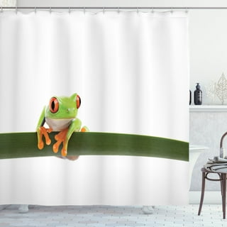Frog Shower Curtain Set Thick Bathroom Rugs Bath Mat Non-Slip Toilet Lid  Cover