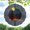 thumbnail image 1 of Enchanting Metal Hanging Wind Spinners & Chimes - Circular Pattern Design for Serene Yard & Garden Decor Moonlit Forest Vibe, 1 of 6