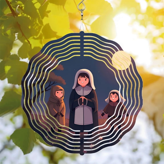 Enchanting Metal Hanging Wind Spinners & Chimes - Mystical Autumn Leaf Design for Serene Yard & Garden Decor