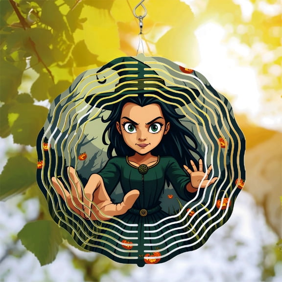 Enchanting Metal Hanging Wind Spinners - Vortex Design with Pumpkin Accents for Garden & Yard Decor Perfect for Fall