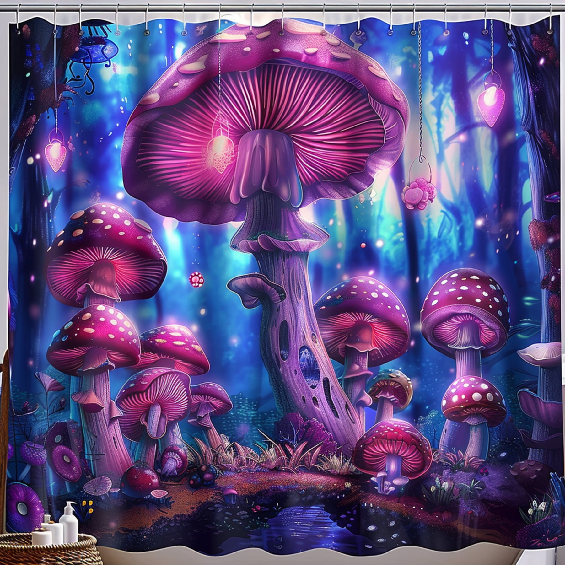 Enchanting Mushroom Dreamscapes Shower Curtain Hyperrealistic Cute ...