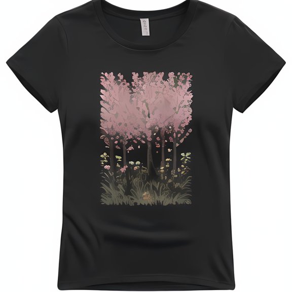 Enchanting Nature Inspired Landscape Art Black T-Shirt