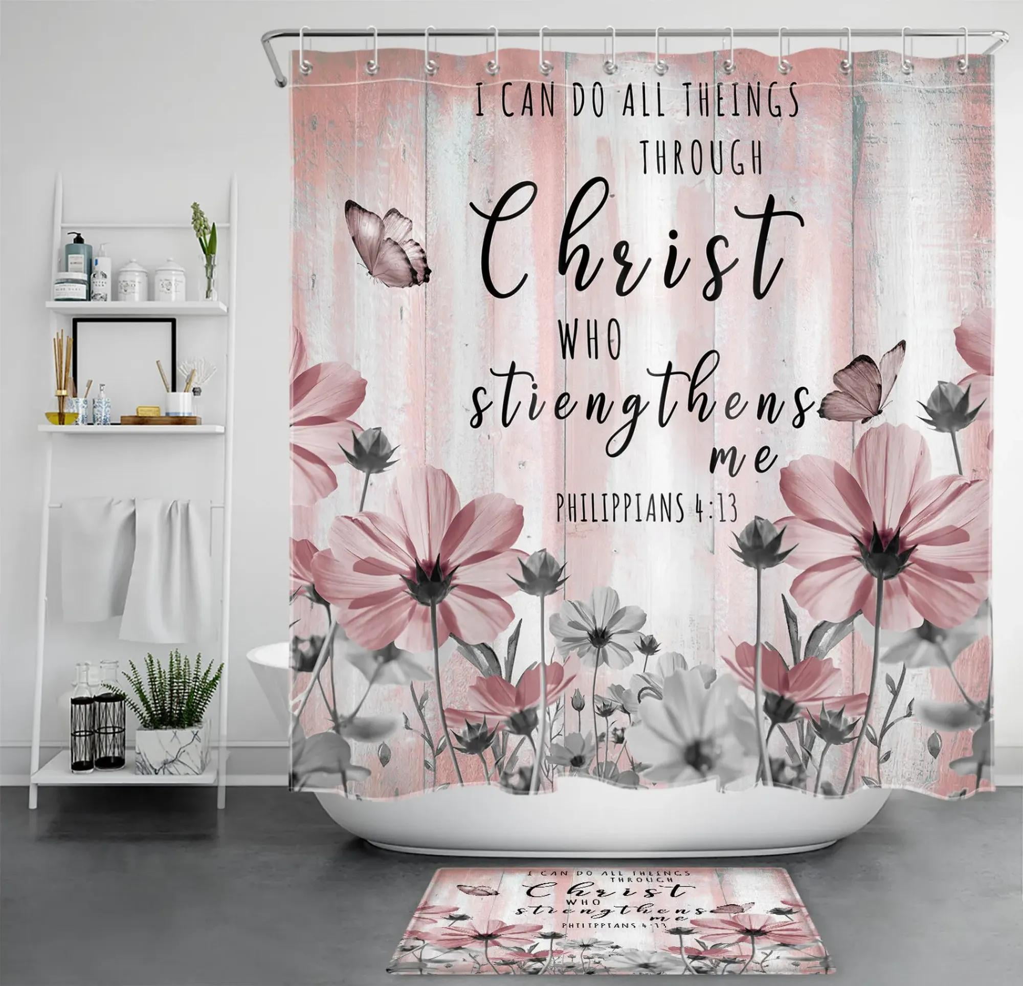 Enchanting Nature-Inspired Shower Curtain for a Tranquil Bathroom 