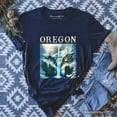 thumbnail image 1 of Enchanting Oregon State Multnomah Falls Winter T-Shirt, Pacific Northwest Waterfall Tee and Souvenir, 1 of 6