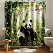 Enchanting Panda Paradise Shower Curtain Transform Your Bathroom with NatureInspired Elegance