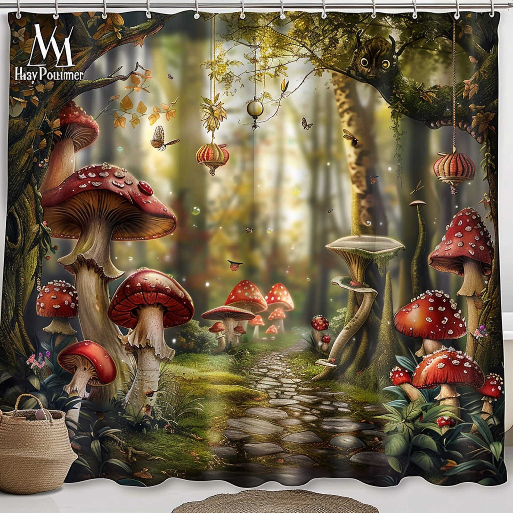 Enchanting Potterinspired Fantasy Forest Shower Curtain With Mushrooms 