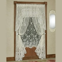 Enchanting Roses Lace Curtain Panel Panel 56 x 63