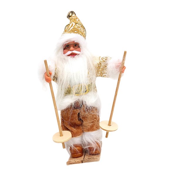 Enchanting Santa Skiing Display Portable Santa Skier Dolls Festival Decorations for Celebration