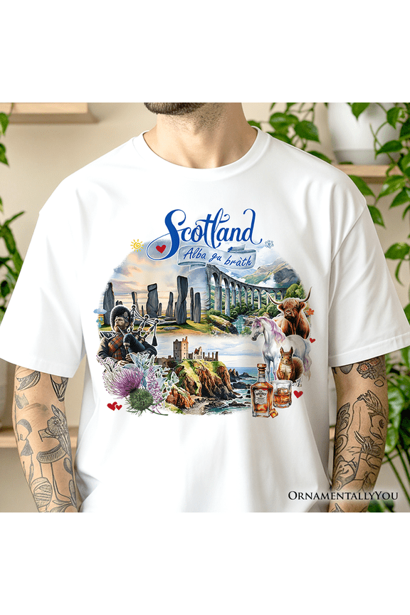Enchanting Scotland T-Shirt, Celtic Culture and Heritage Edinburgh Tee and Souvenir