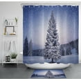 thumbnail image 1 of Enchanting Snowy Forest Shower Curtain, 1 of 5