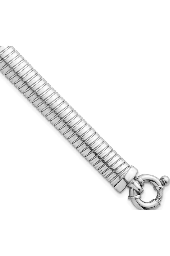 Enchanting Sparkling Romantic Sterling Silver Rhodium-plated Polished 9mm Cubetto 7.5 inch Bracelet Opulent Lustrous Sculptural