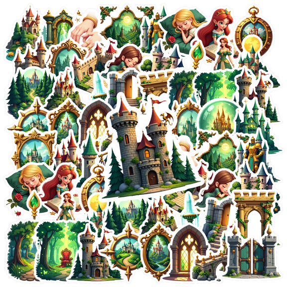 Enchanting Stationery Stickers Magical Kids Stickers Toy Fairy Tale Stickers for Laptops Suitcase Fridge