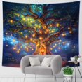 thumbnail image 1 of Enchanting Tree of Life Tapestry, Illuminated Lanterns Nature Wall Hanging, Magical Bohemian Decor for Bedroom, Living Room, Dorm, Celebration 40x60 Inch, 1 of 6