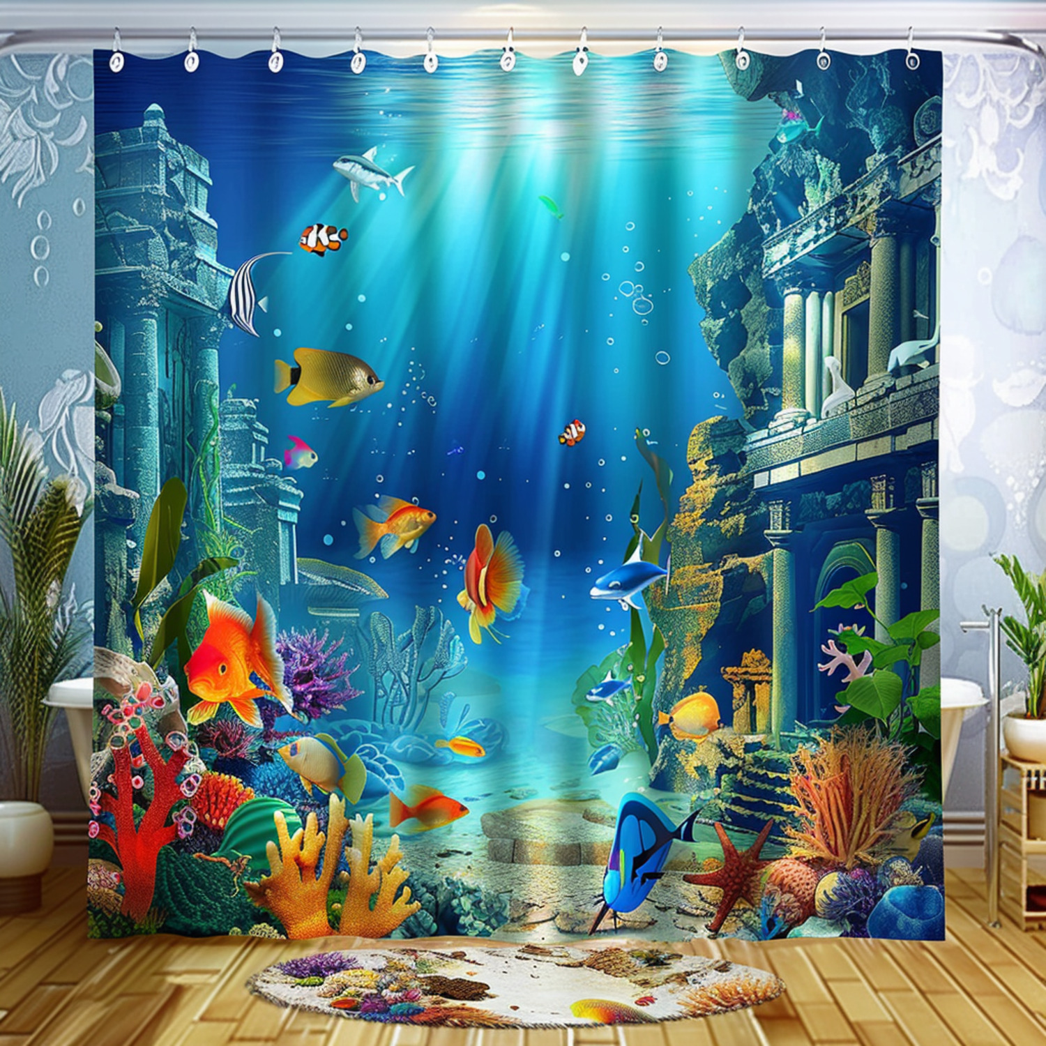 Enchanting Underwater Paradise Shower Curtain Tropical Rainforest Enchanting Underwater Paradise Shower Curtain Tropical Rainforest