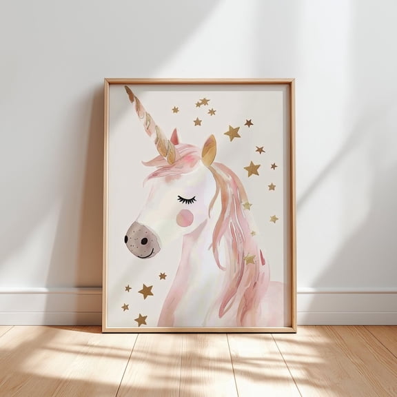 Enchanting Unicorn Room Poster: Pastel Wall Art For Nursery, Playroom & Bedroom Decor, Unframed Poster Size 12x18