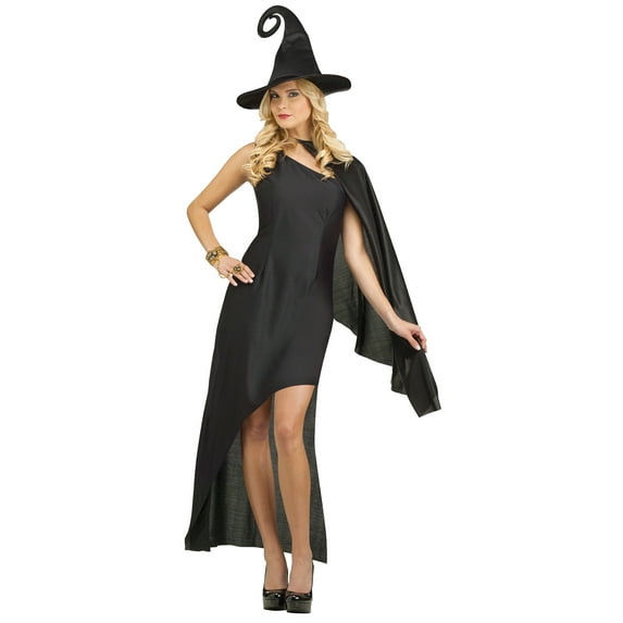 Enchanting Wicked Witch Black Dress Sorceress Womens Adult Halloween Costume